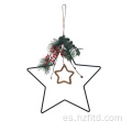 Decoración colgante de estrellas de metal de protección de óxido para Navidad